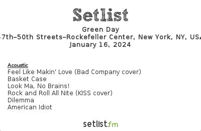green day setlist fm